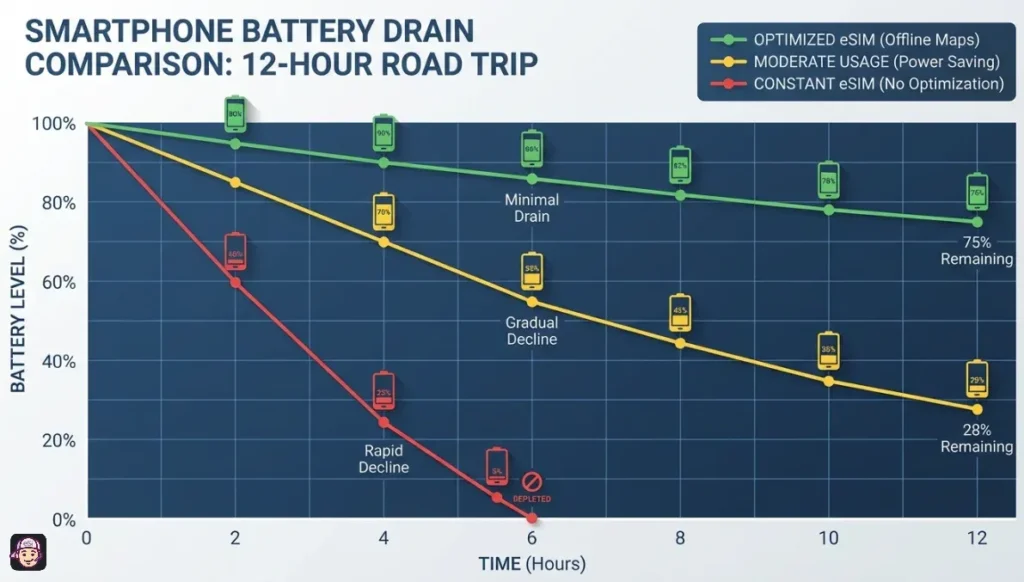 Battery Comsumption By ESIMS and Connectivity Stats