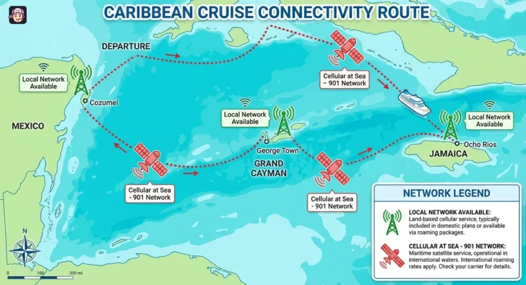 Caribbean Cruise Connectivity Route