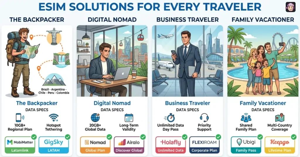 Choose an eSIM South America Travel Styles