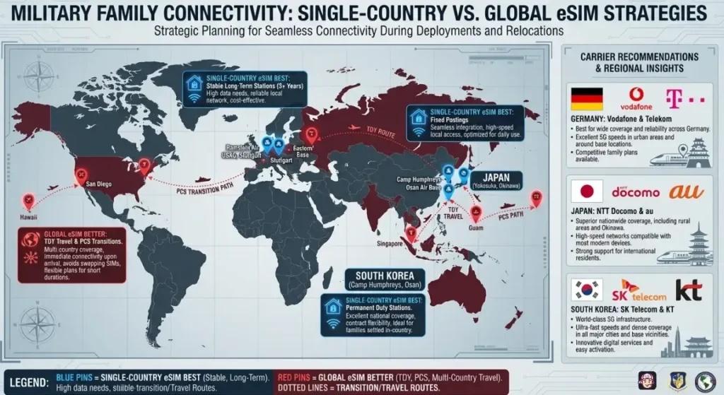 Connectivity of eSIM for Military Families