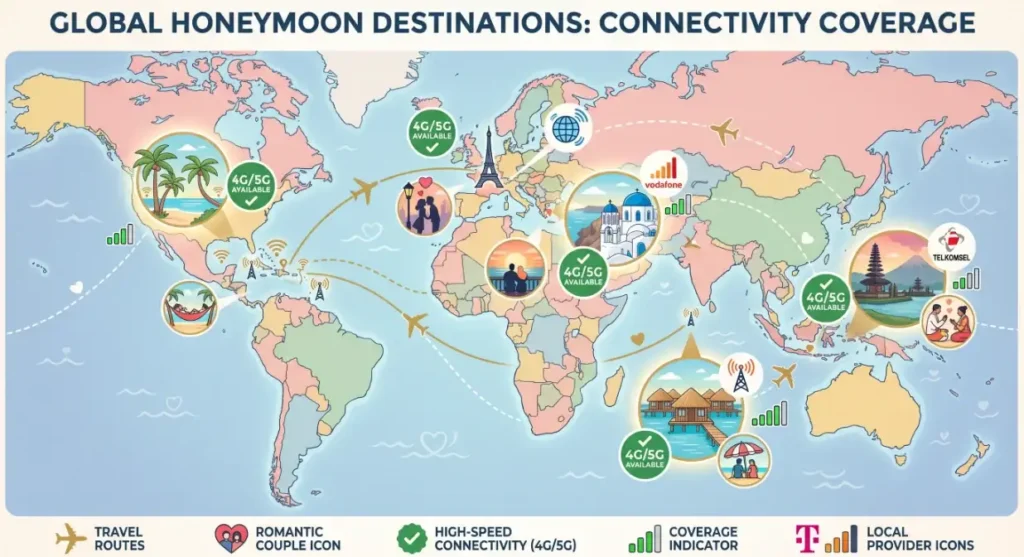 Global Honeymoon Destinations-Connectivity Coverage
