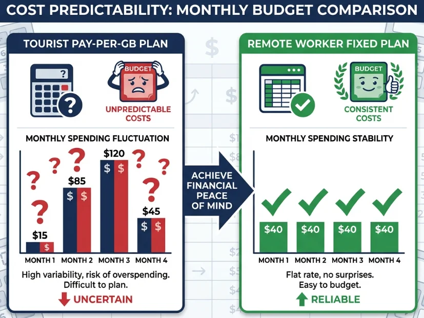 Monthly Budget Comparison of Travel eSIM VS eSIM for Remote Workers