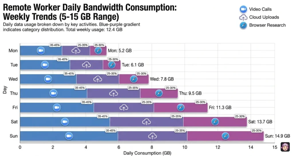 Remote Worker Daily Bandwidth Consumption