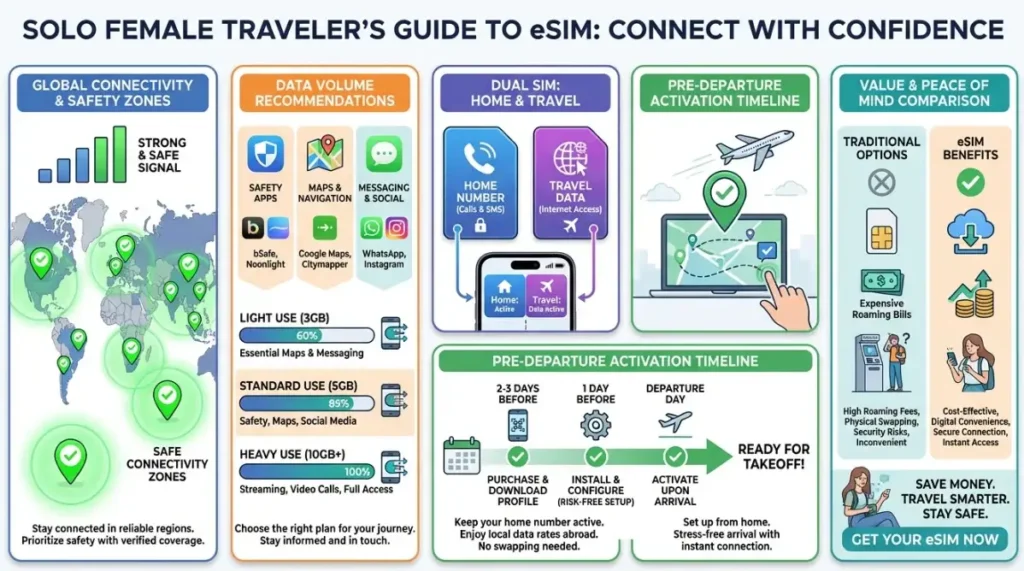 Steps to Choose an eSIM for Solo Female Travellers