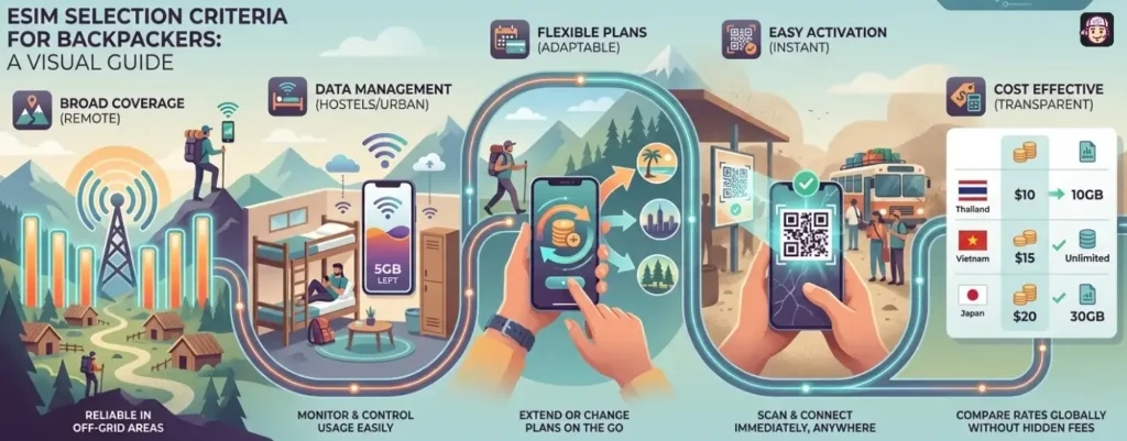 Steps to Pick an eSIM for Backpackers