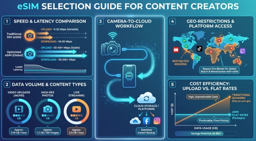 eSIM Selection Guide for Content Creators